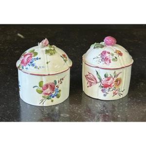 Manufacture De Mennecy Two 18th Century Porcelain Blush Pot