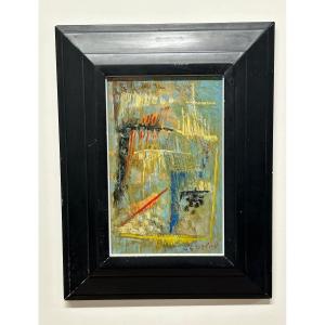 Orloff 1954 - Small Abstract Painting On Panel - Signed And Dated 