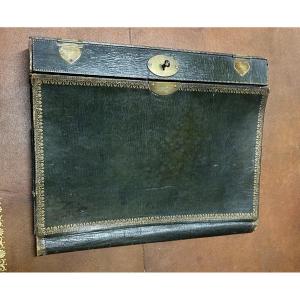 Portefeuille écritoire - Porte Document En Maroquin Vert - époque Premier Empire Début XIXéme 