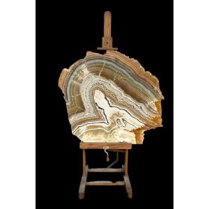 Important Agate Slice - Dimensions H 118 Xl 134 Cm Decorative Minerals 