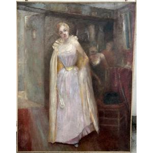 Large Oil Painting On Canvas Late 19th Century Unsigned H 116 Cm
