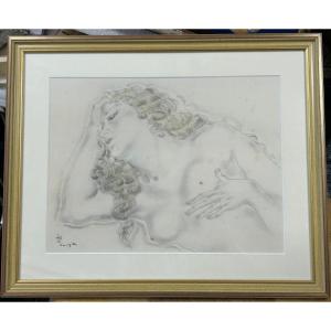 Tsuguharu Foujita (1886-1968) The Sleeping Blonde - Original Lithograph Early 20th Century