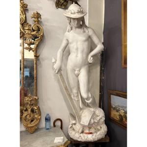 David After Donatello Important Plaster Sculpture From The 20th Century H 145 Cm