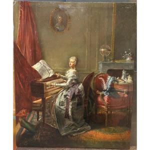 French School Follower Of Michel Garnier (1753-1819) Painting On Wood Panel