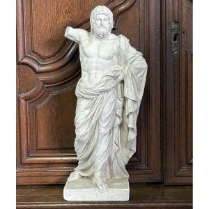Jupiter - Plaster Sculpture After Anguier Michel (1630-1720) Early 20th Century