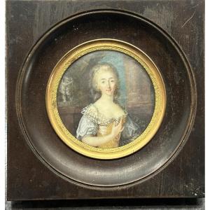 Miniature Portrait Of A Woman From The Late 18th Century