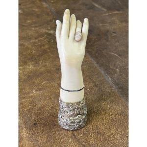 Stamp Sculpture - Hand - Silver-plated Metal, Late 19th Century 