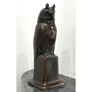 Early 20th Century Bronze Animal, Eagle Owl - Owl - Owls Circa 1920-30