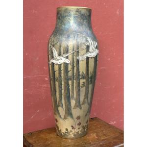 Important Art Nouveau Vase By Paul Dachsel Turn Teplitz Made In Austria - Austria Amphora 