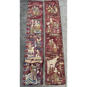 Antique Pair Of Chinese Silk Embroideries From The Early 19th Century - China - Chinese 
