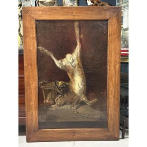 Fernand Combes (1856-1943) Large Still Life With Hare Oil On Canvas 