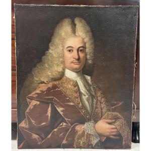 Portrait Of A Man Attributed To Pierre Ernou (1665-1739), 17th Century - Oil On Canvas, H 76 Cm