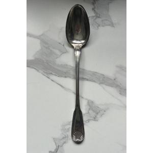 Solid Silver "shell" Style Stew Spoon, 18th Century 