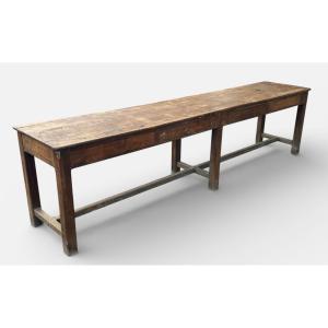 Large Console Table - Side Table - Workshop Or Display Unit - Oak Table L 300 Cm