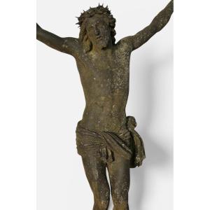 Large Cast Iron Christ On The Cross From The 19th Century, 150 Cm High - Crucifixion - Religious - 