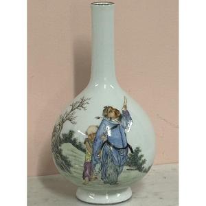 Bottle Vase - China Republic Period (1912-1945) Porcelain De Chine - Chinese Porcelain