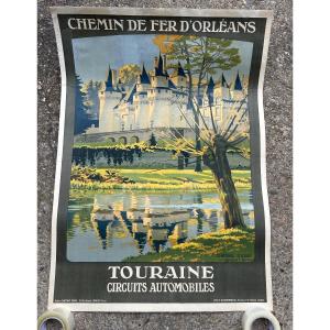 Old Travel Poster By Constant Duval Circa 1920 Chemin De Fer d'Orleans Château d'Ussé