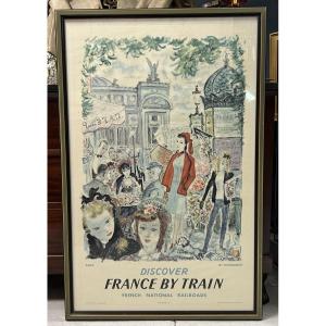French Travel Poster Paris Société Nationale Des Chemins De Fer 1962