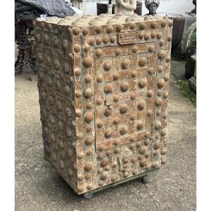 French Wrought Iron And Wood Studded Safe From The Early 19th Century Maison Charf, Marseille