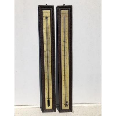 Pair Of Barometer - Thermometer