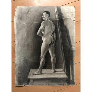 Ancien Dessin Académique Vers 1900 Par Chauvet Gaston - Crayon N° 8