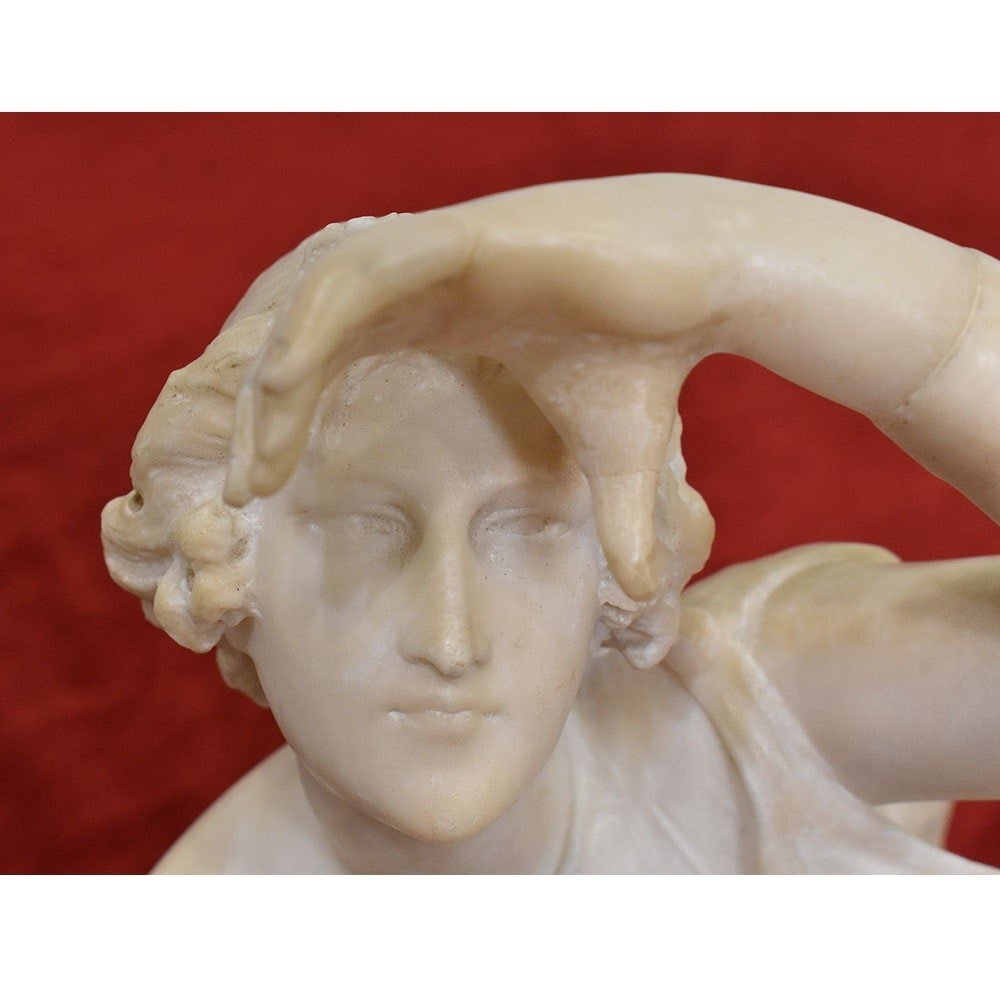 SCULTURE ANTICHE IN ALABASTRO, SCULTURA DI DONNA, GIUSEPPE GAMBOGI, STATUE DELL 800. (STAL73)  -photo-2