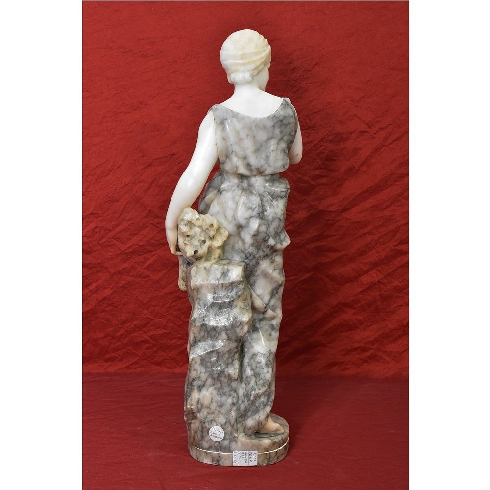 SCULTURA ANTICA MARMO E ALABASTRO, SCULTURE ANTICHE DI DONNA, GUGLIELMO PUGI, XIX. (STAL74)-photo-6