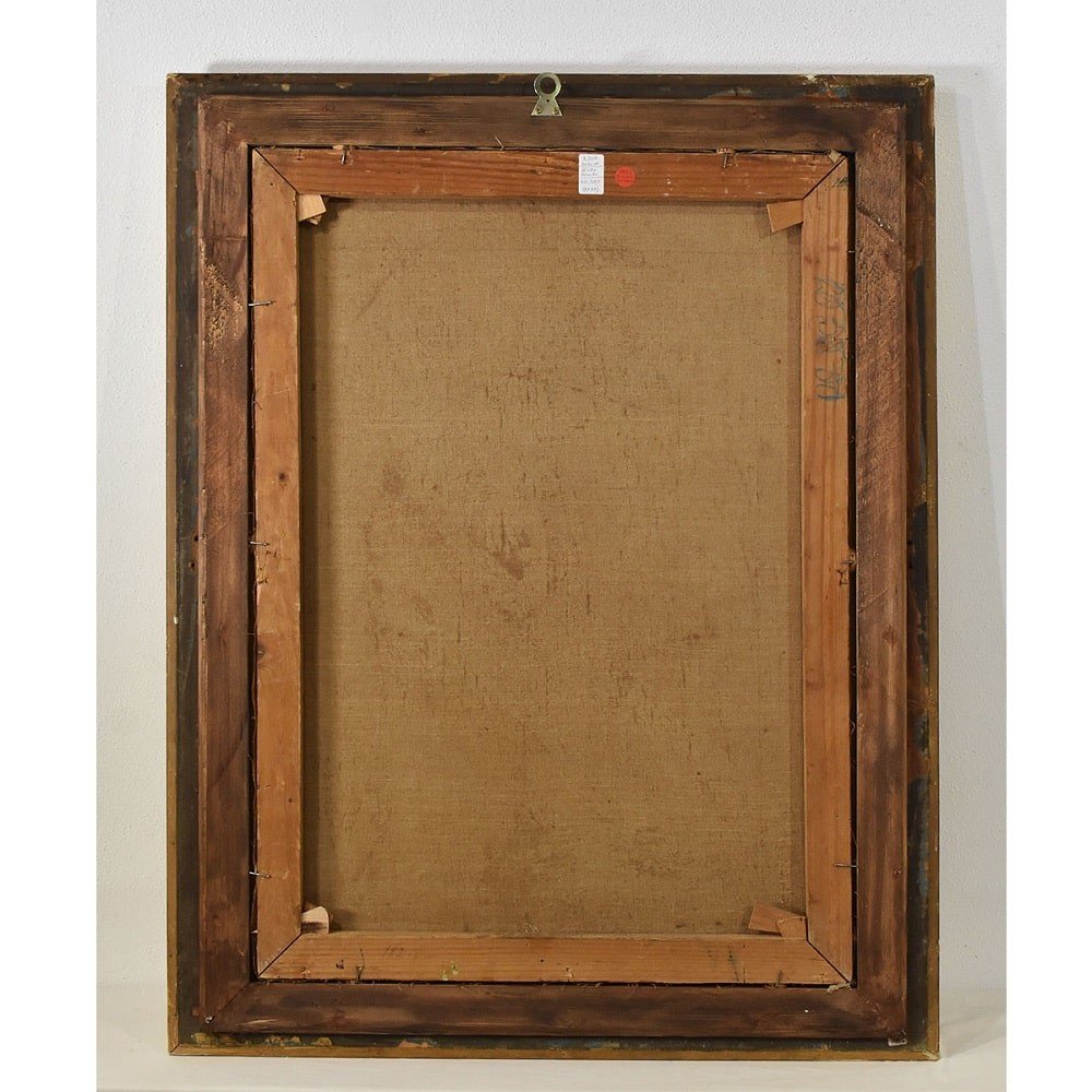 DIPINTI ANTICHI, RITRATTI DI DONNA CHE LEGGE CON SENO SCOPERTO, OLIO SU TELA, 1800. (QR589)-photo-4