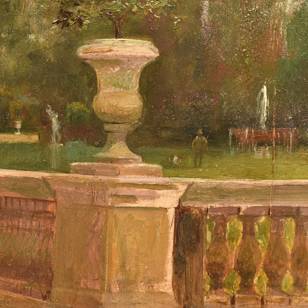 QUADRI ANTICHI, FILIPPO BARATTI, RITRATTI CON PERSONE ELEGANTI, OLIO SU TELA, XIX. (QR644)   -photo-4