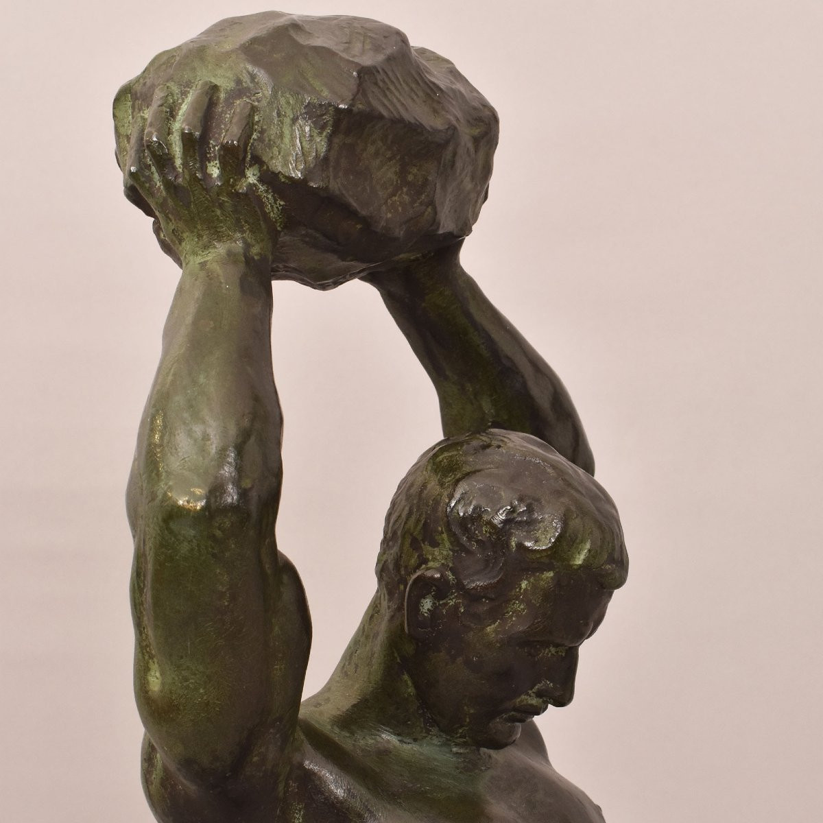 Antiche Sculture In Bronzo, Uomo, Guerriero,  Art Deco, XX Secolo. (STB91)-photo-3