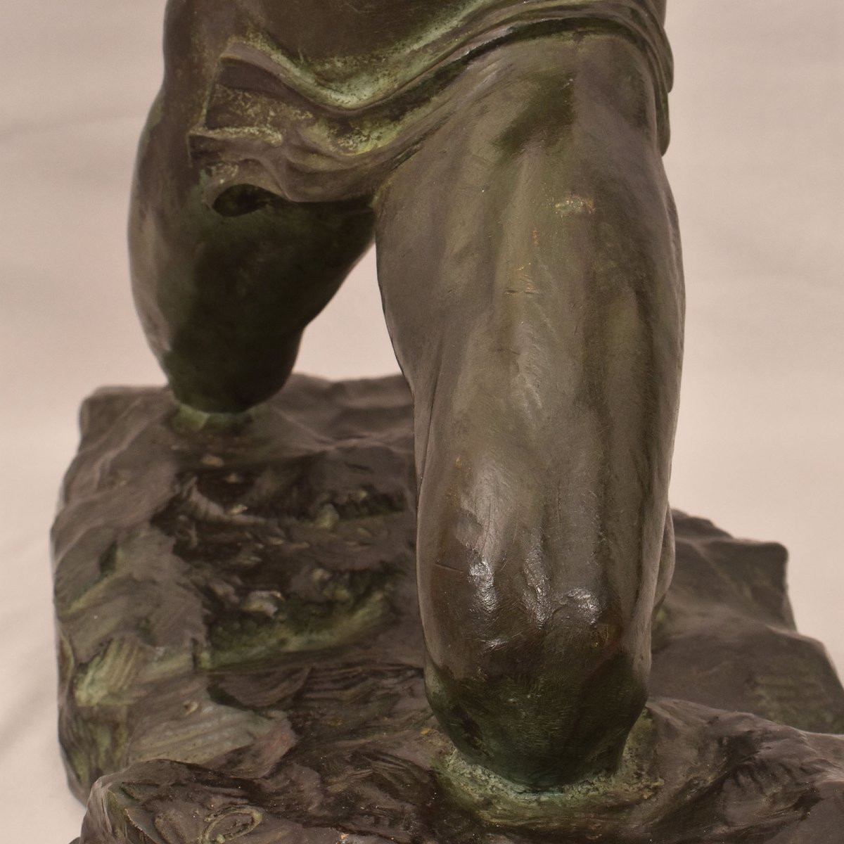 Antiche Sculture In Bronzo, Uomo, Guerriero,  Art Deco, XX Secolo. (STB91)-photo-3