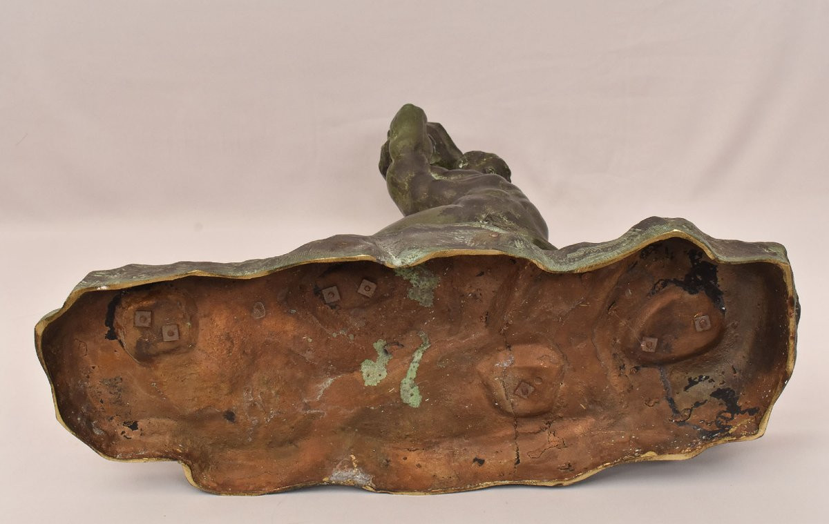Antiche Sculture In Bronzo, Uomo, Guerriero,  Art Deco, XX Secolo. (STB91)-photo-6