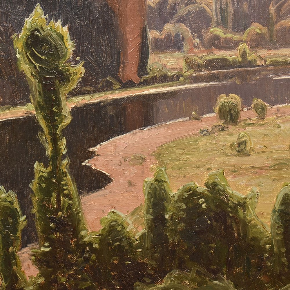 DIPINTI ANTICHI PAESAGGI E FIUME, VALLE DI CORREZE, DIDIER POUGET,  TELA, INIZIO XX. (QP657)-photo-1