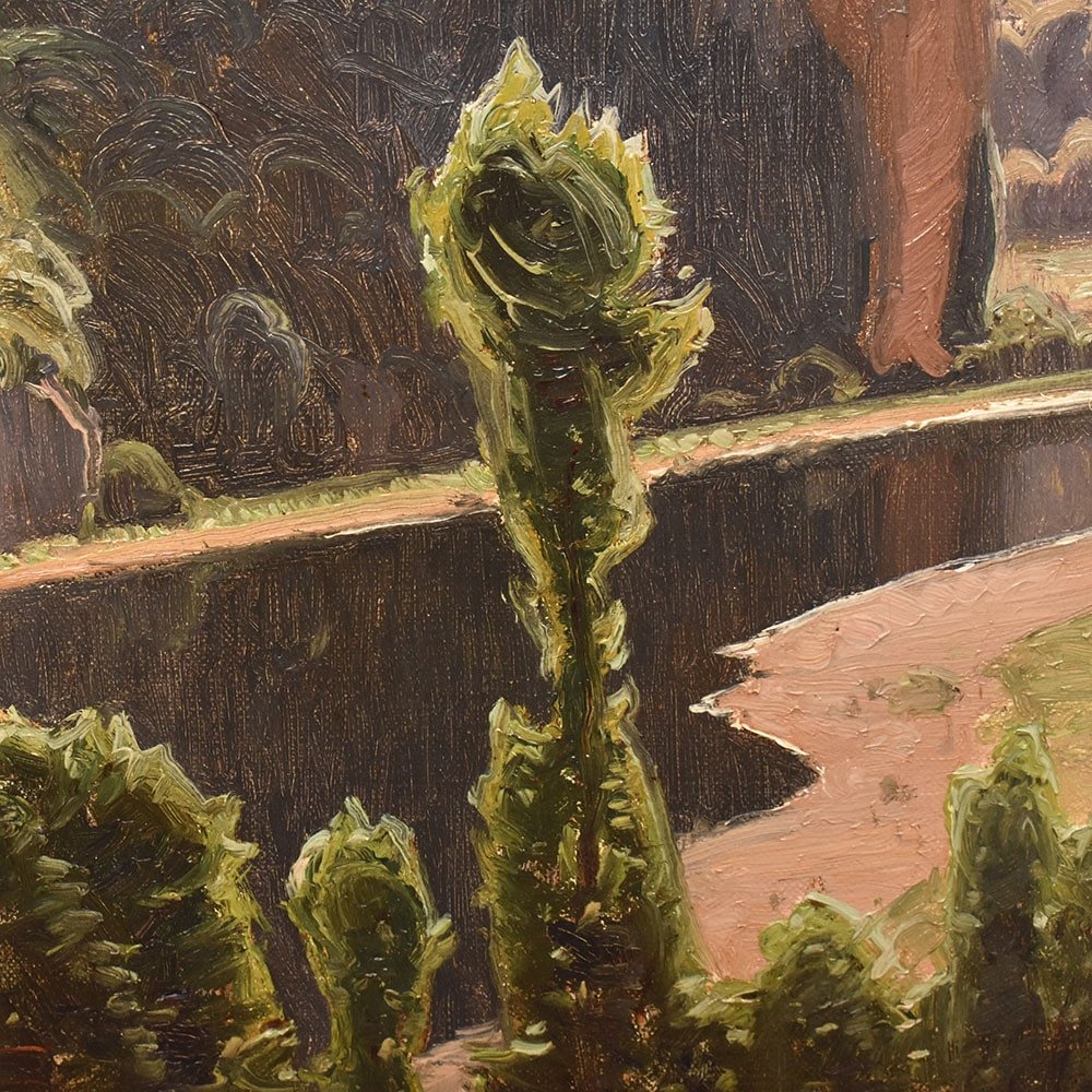 DIPINTI ANTICHI PAESAGGI E FIUME, VALLE DI CORREZE, DIDIER POUGET,  TELA, INIZIO XX. (QP657)-photo-3