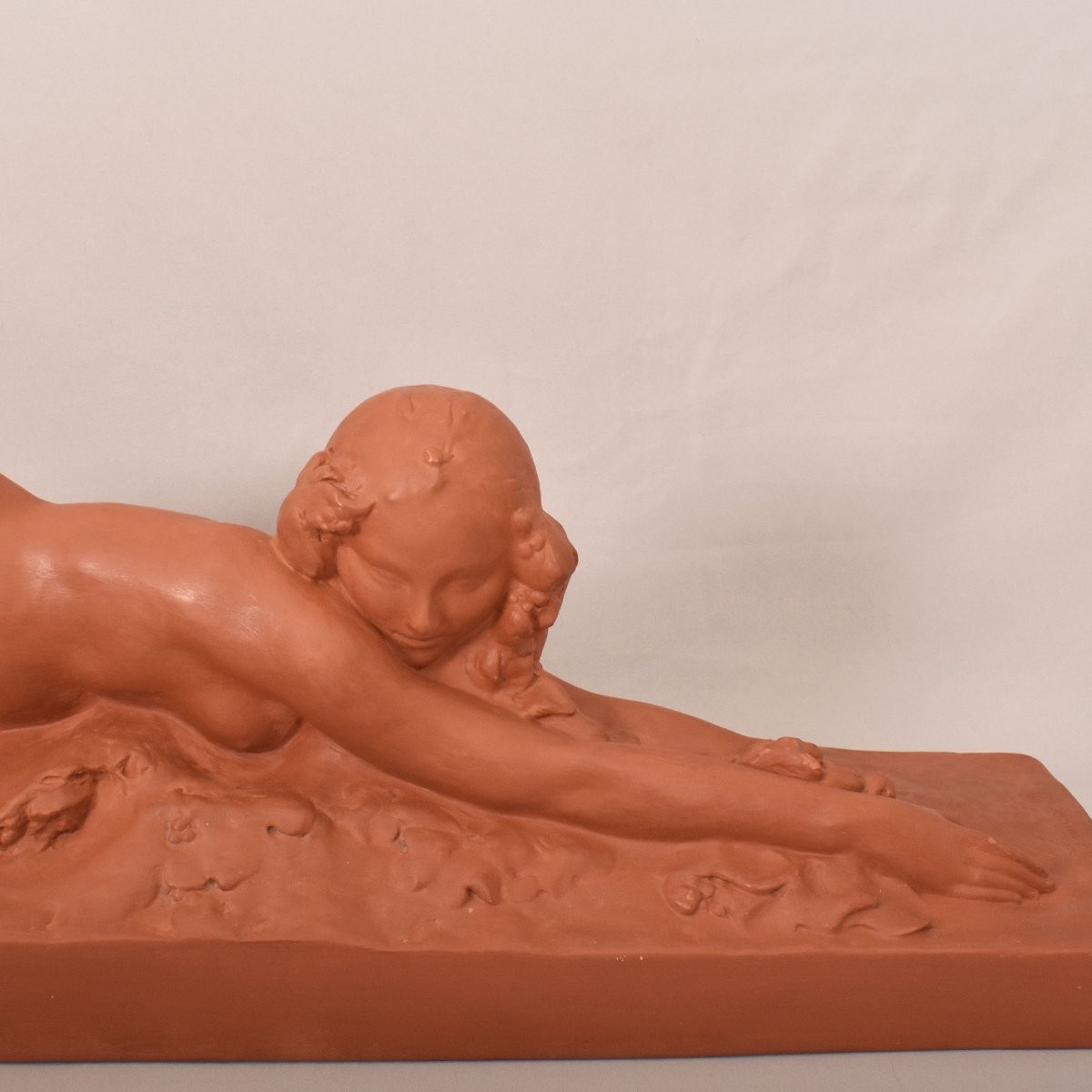 SCULTURE ART DECO IN TERRACOTTA, NUDO DI DONNA DISTESA, AMEDEO GENNARELLI. (STTE97)-photo-3