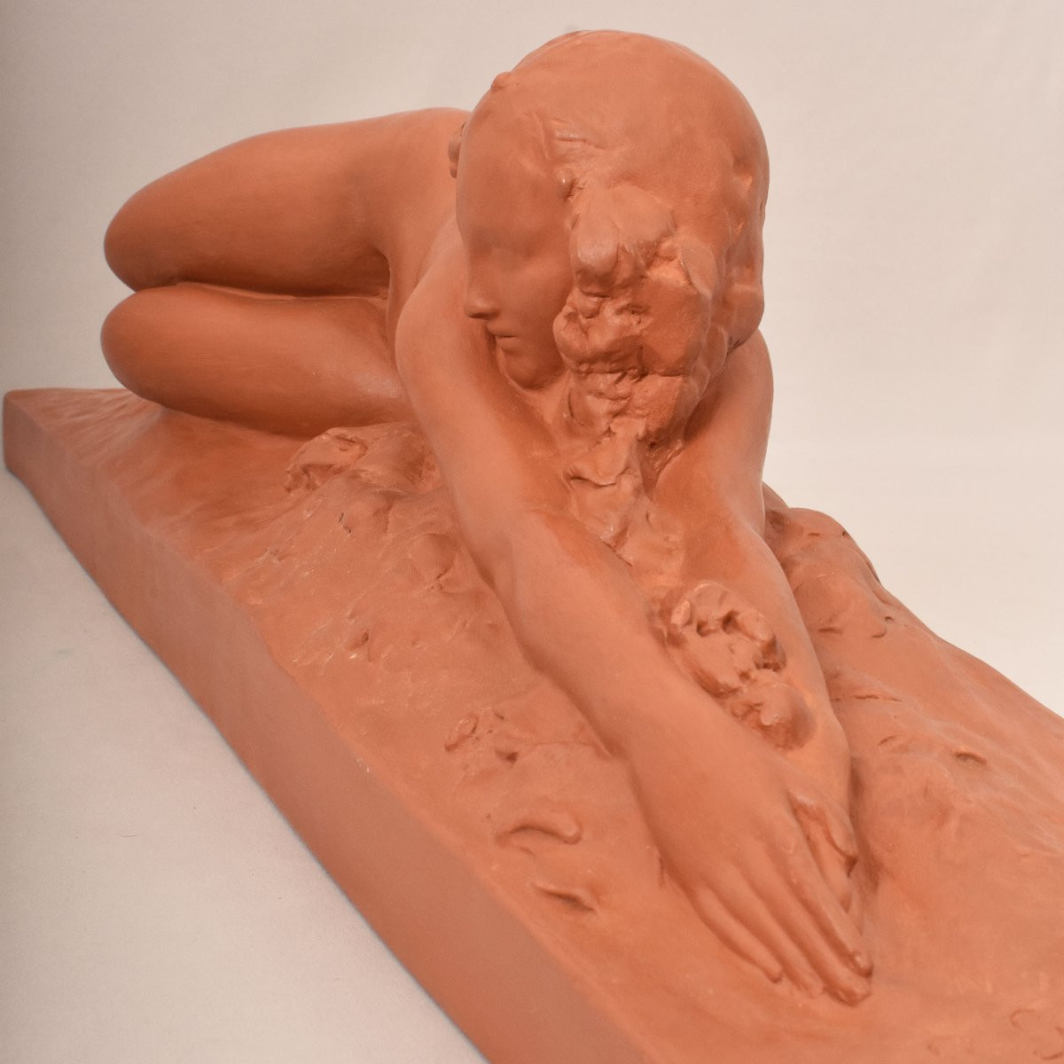 SCULTURE ART DECO IN TERRACOTTA, NUDO DI DONNA DISTESA, AMEDEO GENNARELLI. (STTE97)-photo-4