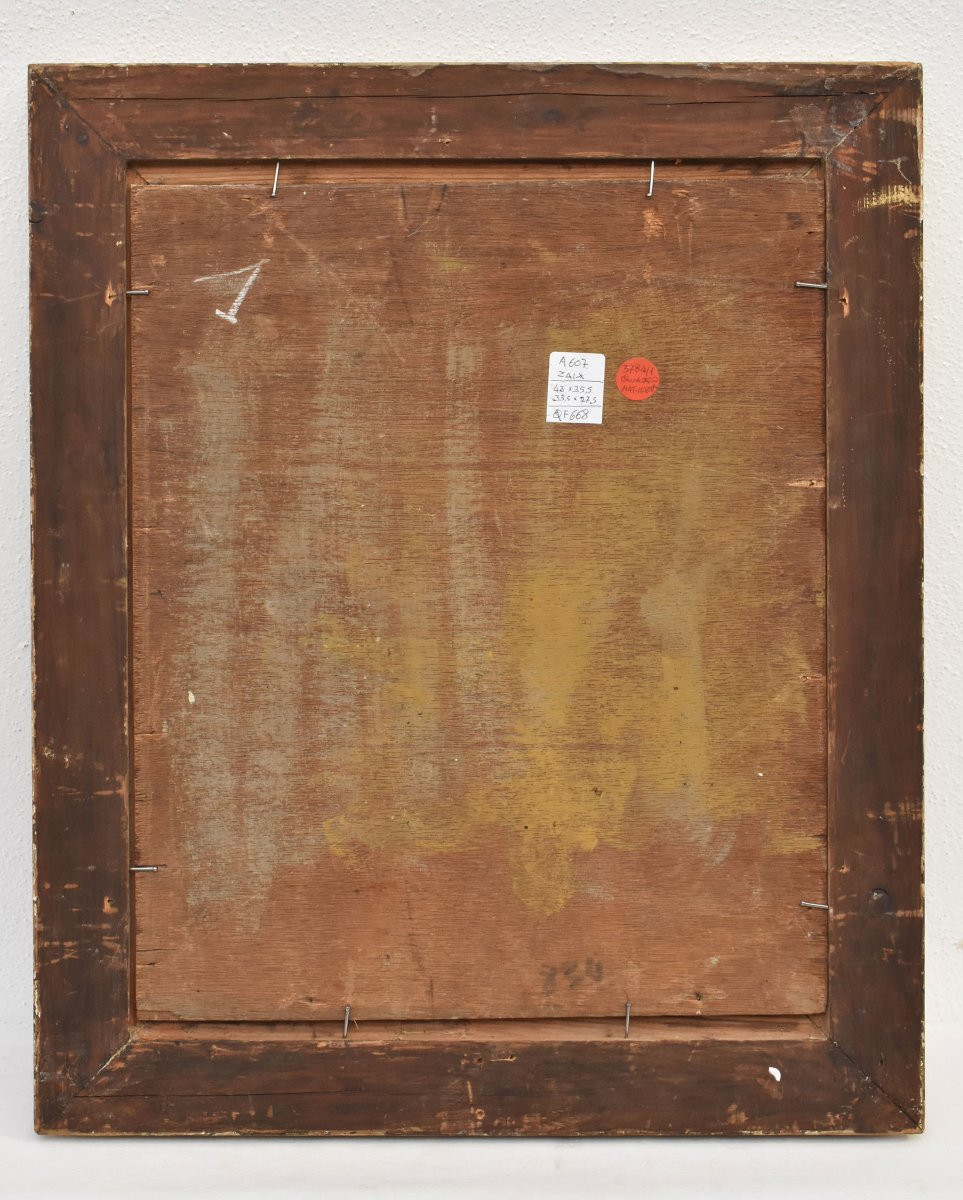 QUADRI ANTICHI, ART DECO, NATURA MORTA CON FIORI DI ROSE BIANCHE, OLIO SU TELA, XX.(QF668)-photo-6