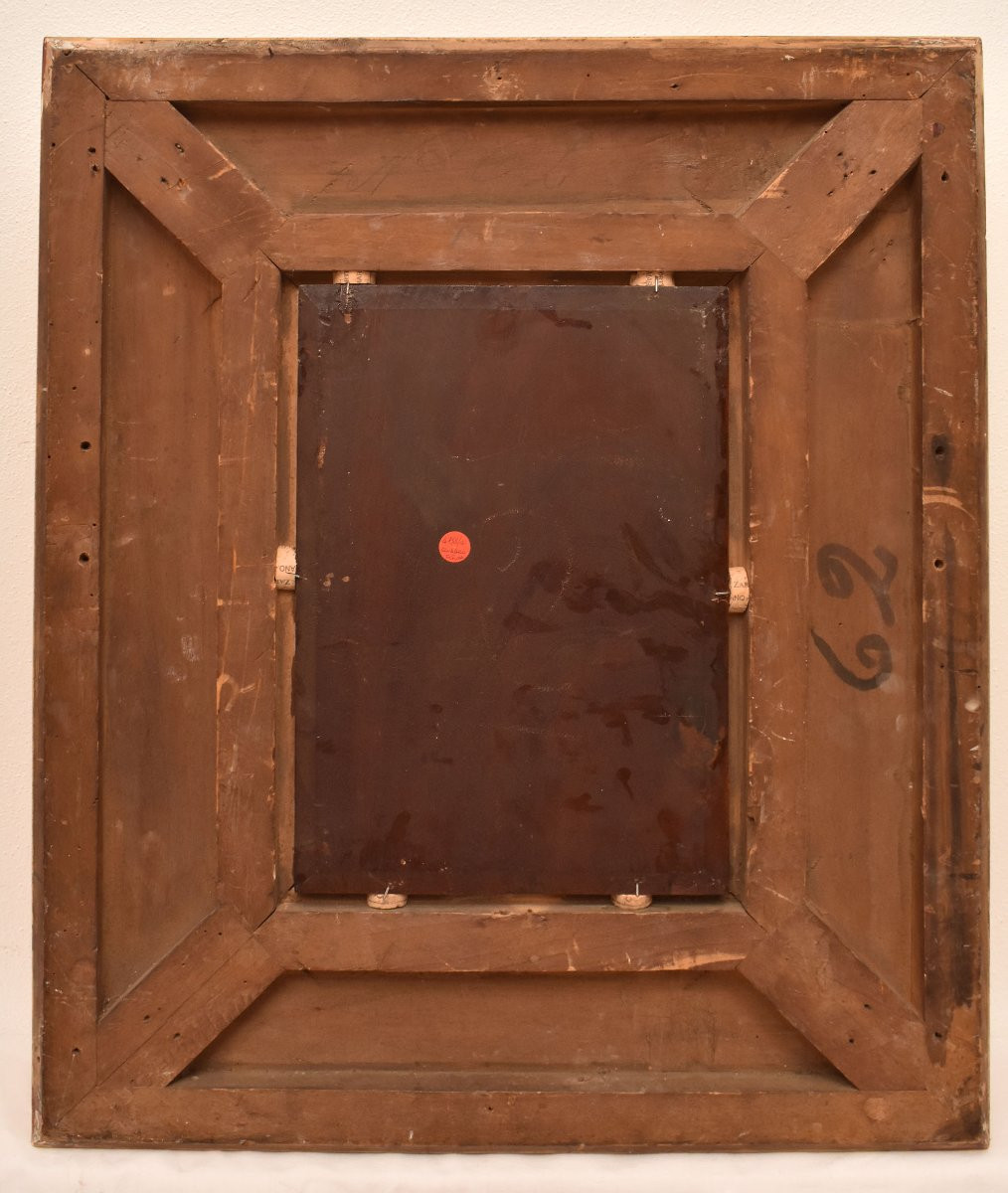QUADRI ANTICHI DI DONNA CHE CUCE, RITRATTI FEMMINILI, OLIO SU TAVOLA, EPOCA OTTOCENTO. (QR685)-photo-6