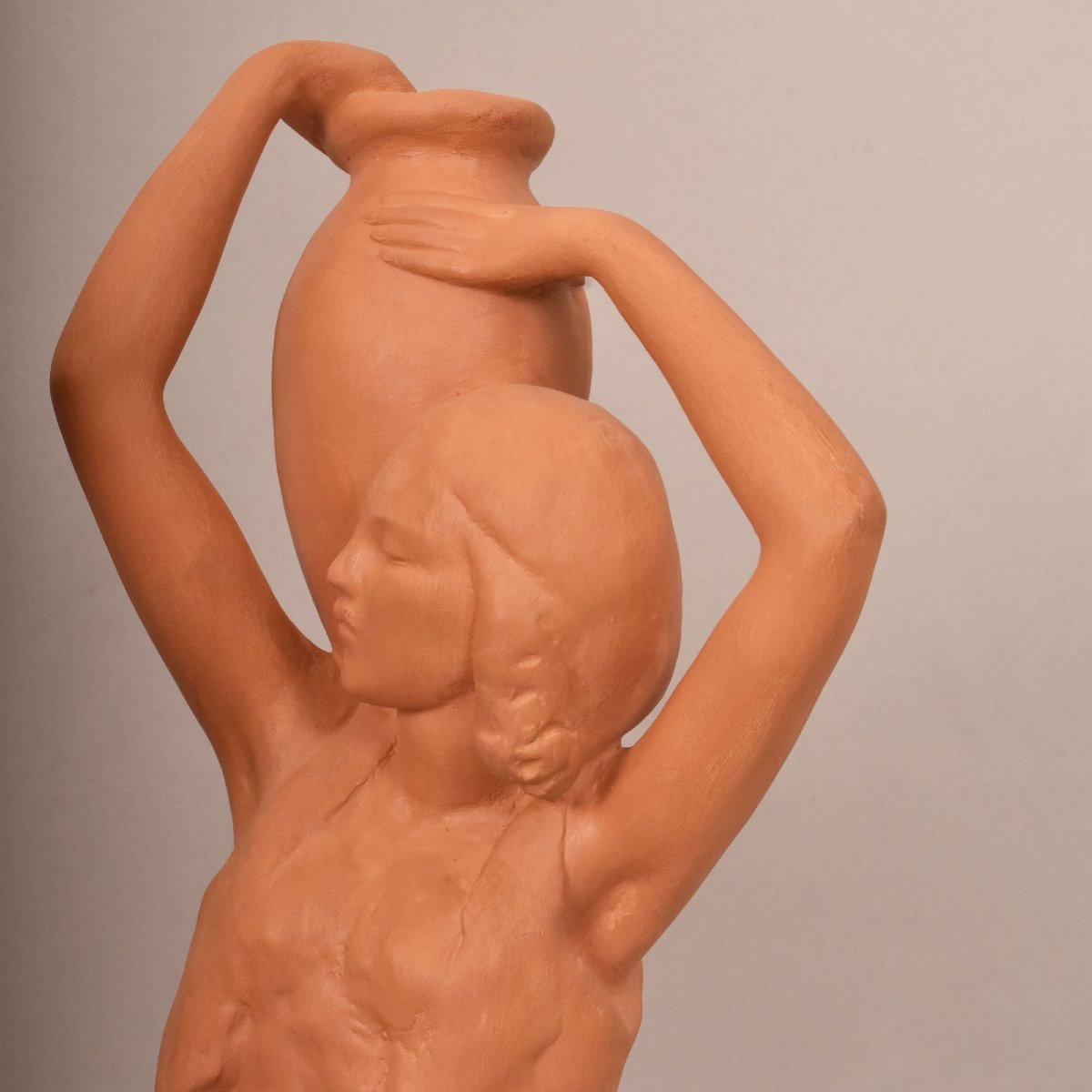 SCULTURE ART DECO IN TERRACOTTA, DONNE E ANFORA, AMEDEO GENNARELLI, SCULTORE ITALIANO. (STTE98)-photo-1