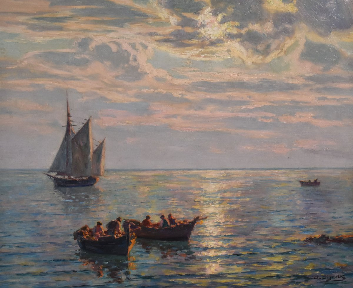 QUADRI ANTICHI, QUADRI MARE, MARINA CON VELIERO, PITTURA AD OLIO SU TELA, DELL'800. (QM701)-photo-3