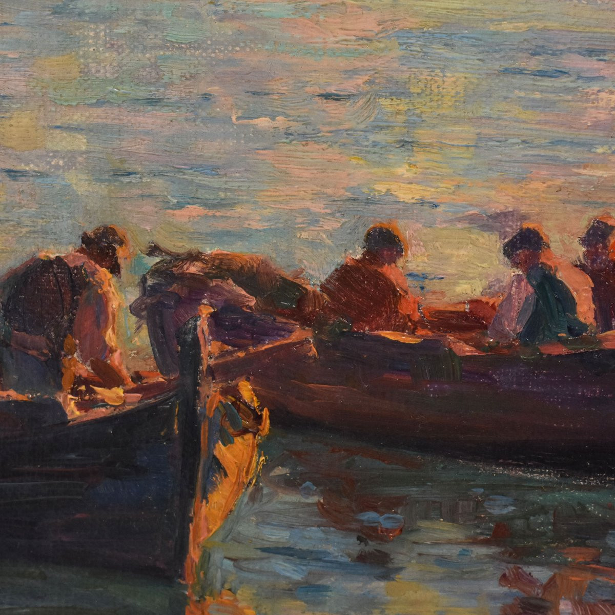 QUADRI ANTICHI, QUADRI MARE, MARINA CON VELIERO, PITTURA AD OLIO SU TELA, DELL'800. (QM701)-photo-3