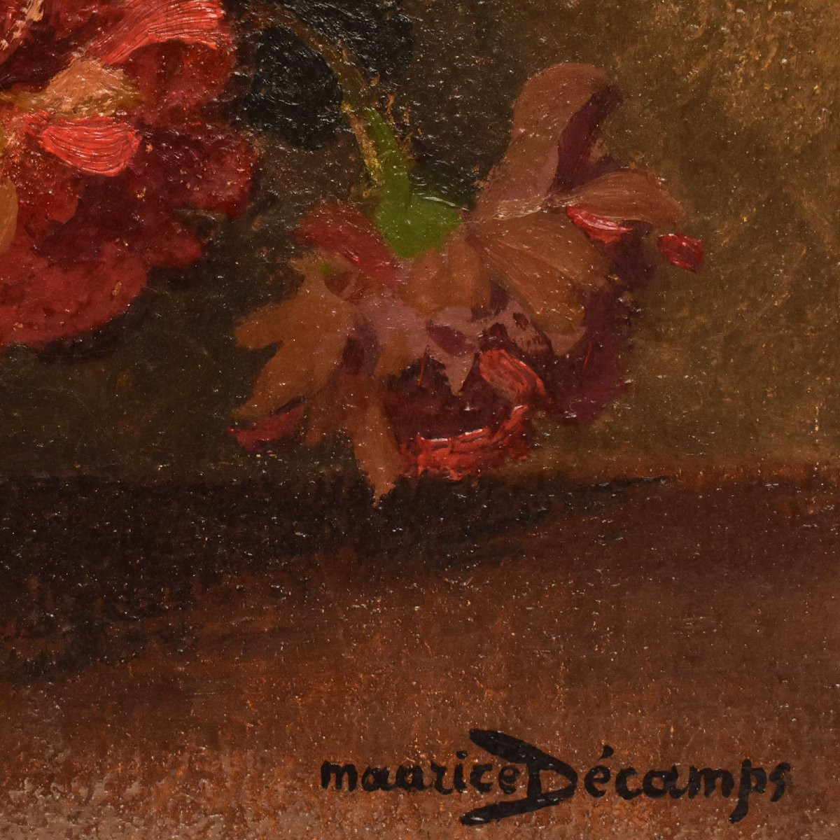 QUADRI ANTICHI, ART DECO, NATURA MORTA CON FIORI DI ZINNIE, OLIO SU TELA, XX SECOLO. (QF700)   -photo-5