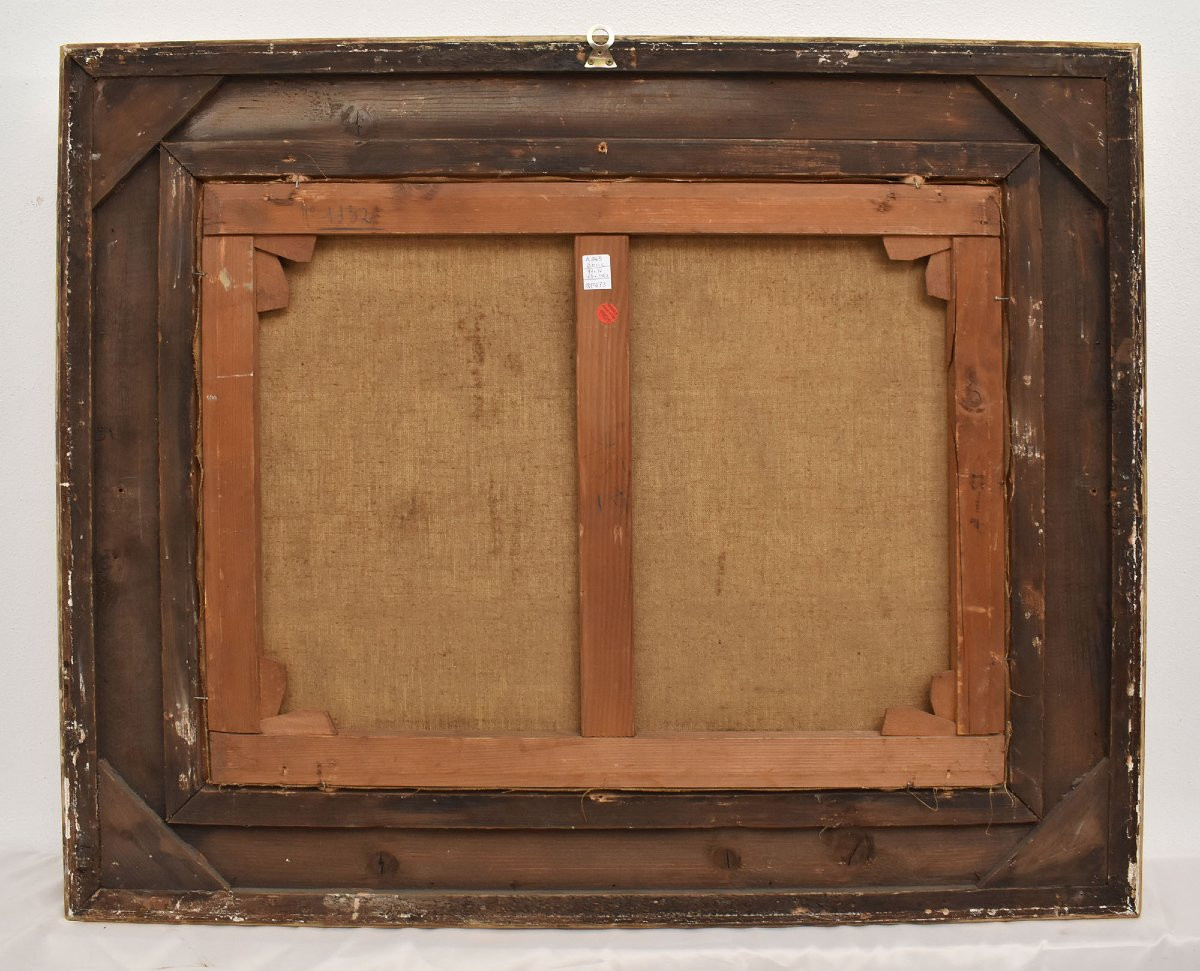 DIPINTI ANTICHI PAESAGGI CON FIUME, EDMOND HIS, OLIO SU TELA, PRIMI DEL NOVECENTO. (QP703)-photo-6