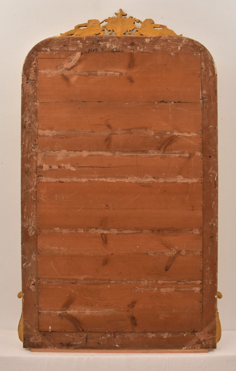 SPECCHIO ANTICO CON FIORI E PUTTI, SPECCHIERA ANTICA LUIGI FILIPPO, CORNICE DORATA, XIX(SPC183)-photo-6