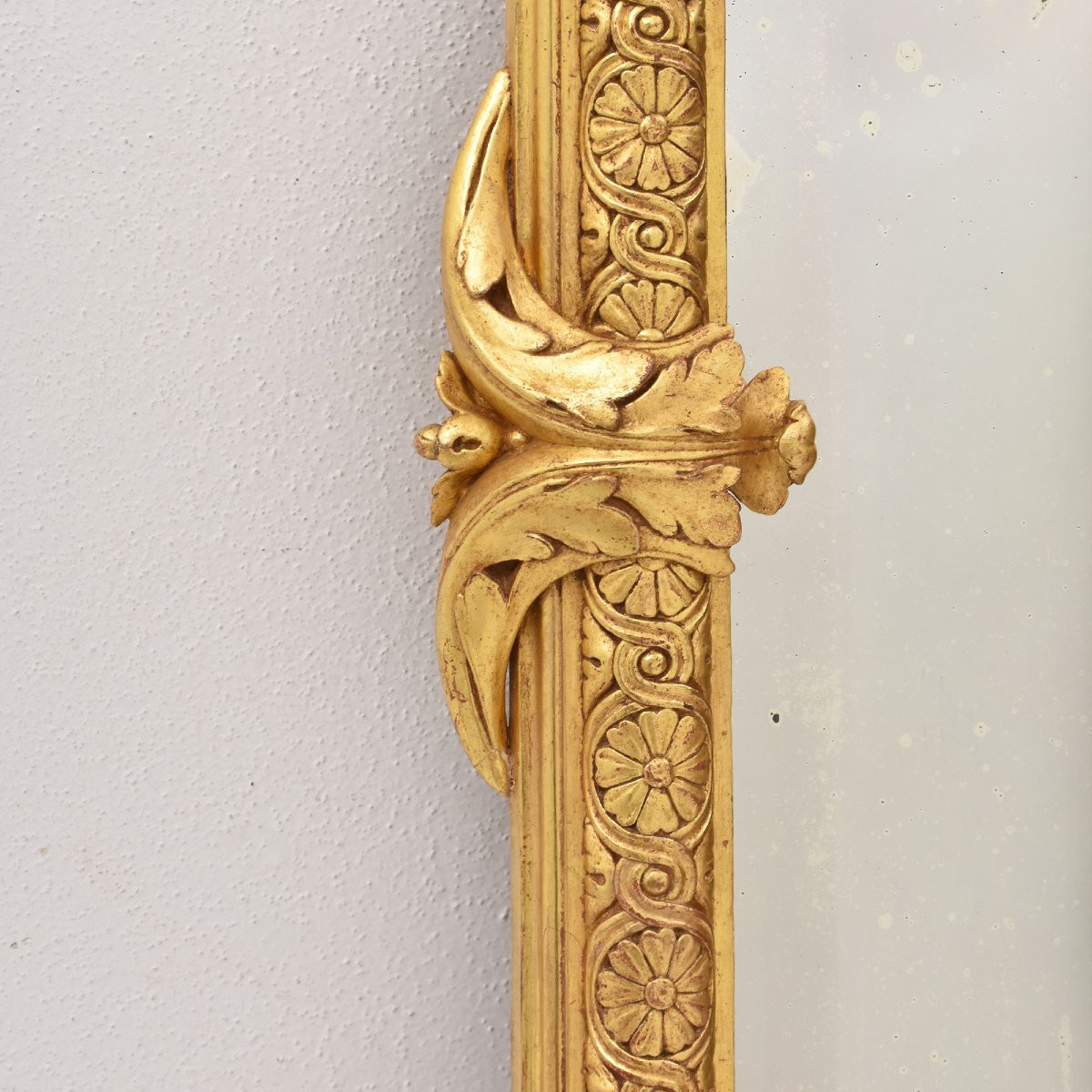 SPECCHIO ANTICO CON STEMMA, LUIGI FILIPPO, CORNICE DORATA IN LEGNO INTAGLIATO, XIX  (SPC193)-photo-5