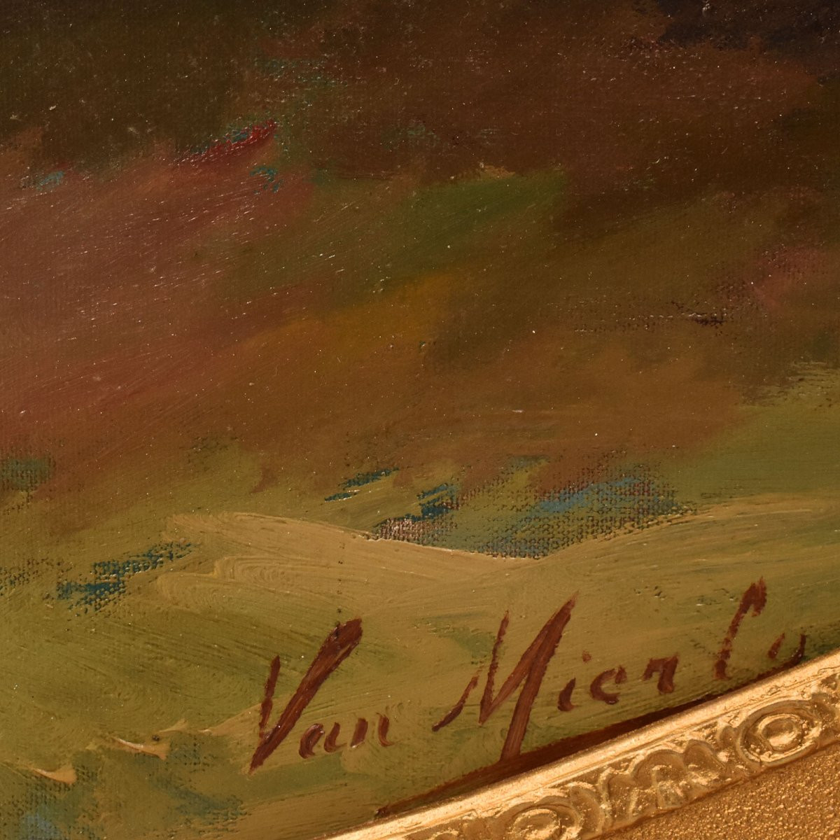 GRANDE OVALE, DIPINTI ANTICHI DI FIORI DI PEONIE, OLIO SU TELA, INIZIO XX (QF707)-photo-5