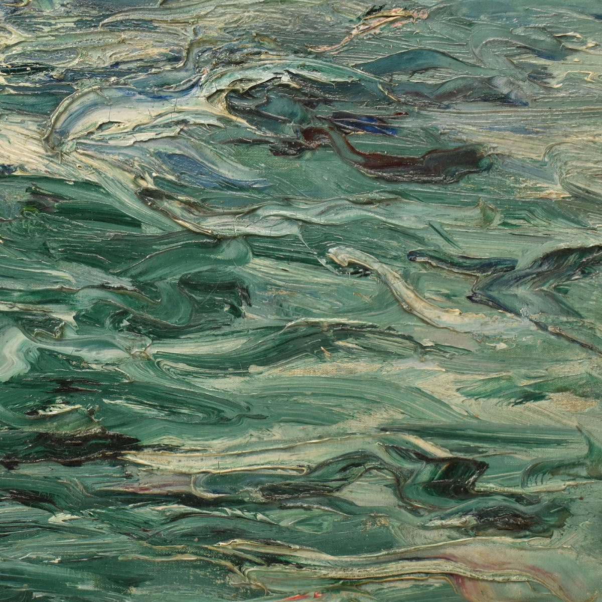  ART DECO, QUADRI MARE, MARINA CON ONDE E SCOGLI,  OLIO SU TELA, PRIMI XX SECOLO. (QM708)   -photo-4