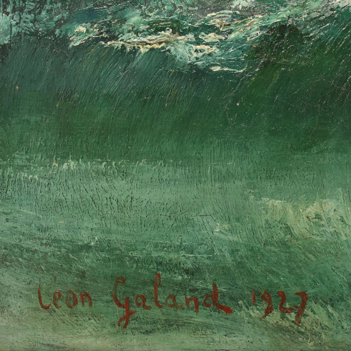  ART DECO, QUADRI MARE, MARINA CON ONDE E SCOGLI,  OLIO SU TELA, PRIMI XX SECOLO. (QM708)   -photo-5