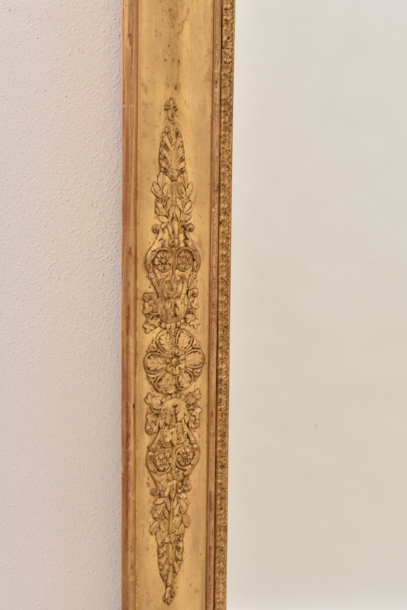 SPECCHIO ANTICO RETTANGOLARE, SPECCHIERA ANTICA IMPERO, CORNICE DORATA, XIX SECOLO. (SPR200)-photo-4