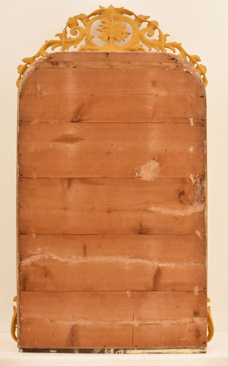 SPECCHIO ANTICO, VOLUTE E FIORI, SPECCHI LATERALI, LUIGI FILIPPO, CORNICE DORATA, XIX (SPCP201)-photo-6